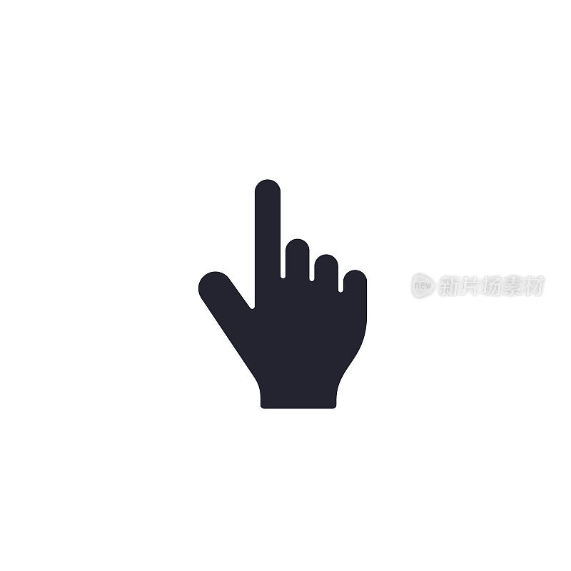 One finger hand icon sign symbol, forefinger icon, cursor symbol
